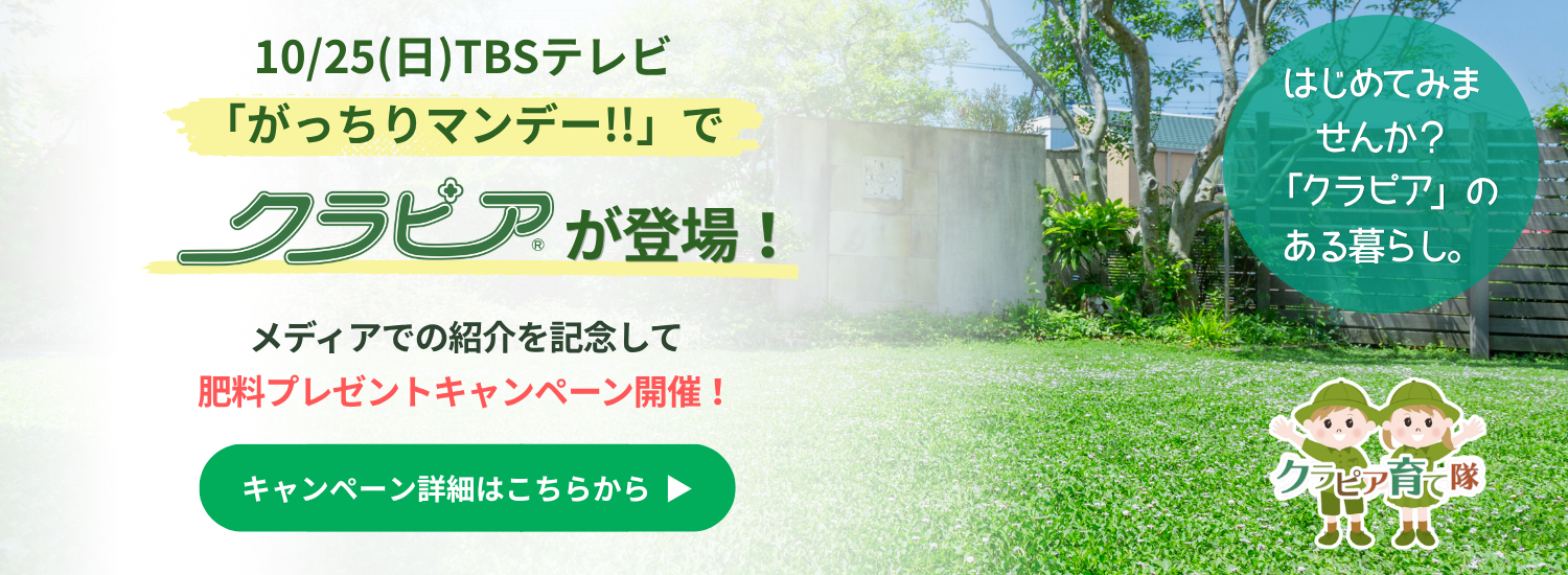 「がっちりマンデー!!」でクラピアが登場！メディアでの紹介を記念して肥料プレゼントキャンペーン開催！